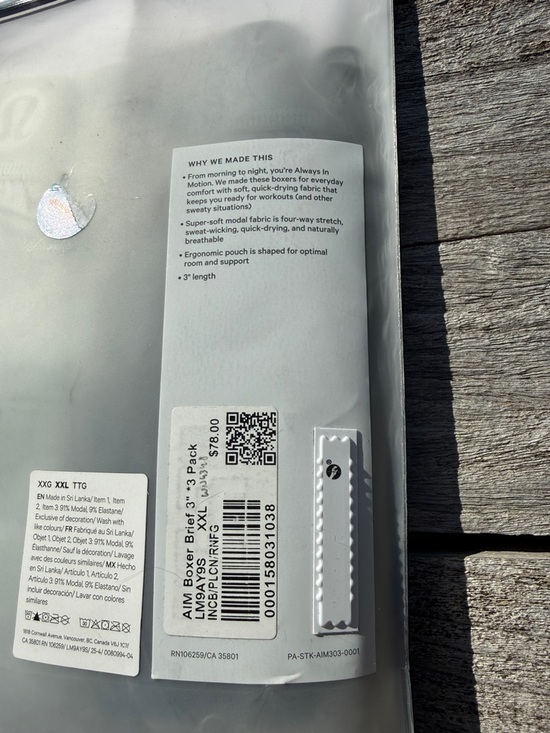 Lululemon Always In Motion 3" Boxer Brief 3 Pack XXL Blue Green NWT - Picture 3 of 3